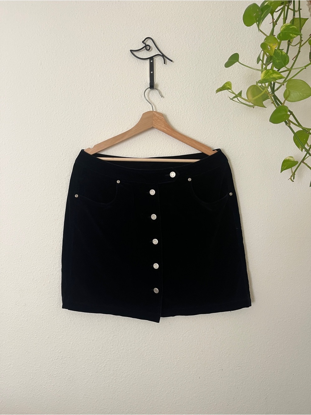 Velvet Liz Claiborne Classic Black Button-Front Mini Skirt sz 12